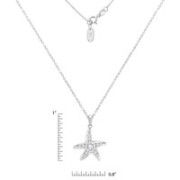 0.78 Ct. White Sapphire Accent Stones Pendant, Silver Image