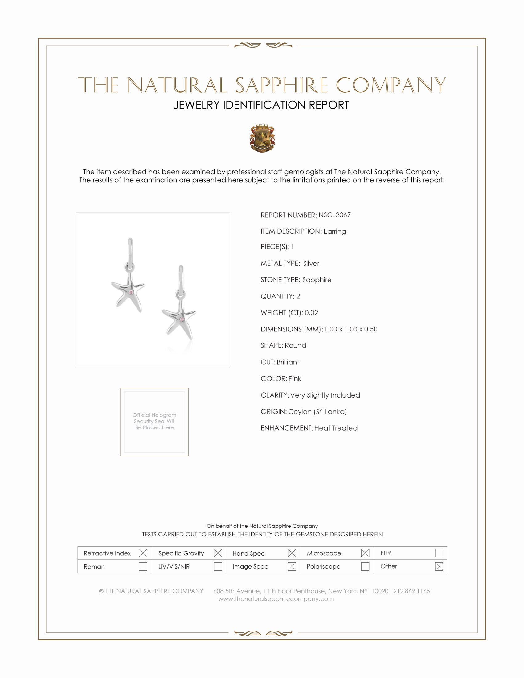 0.02 Ct.Tw. Pink Sapphire Drops Earrings, Silver