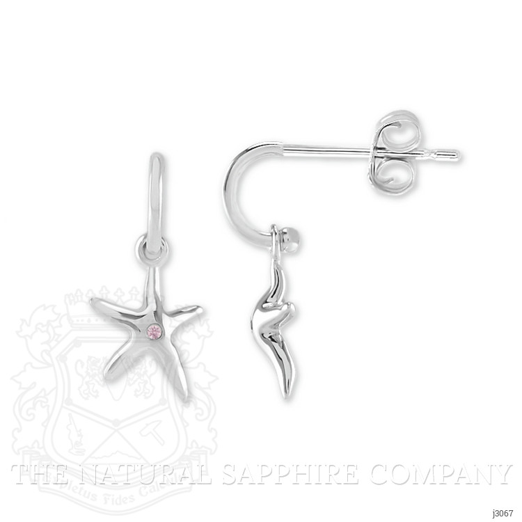 0.02 Ct.Tw. Pink Sapphire Drops Earrings, Silver