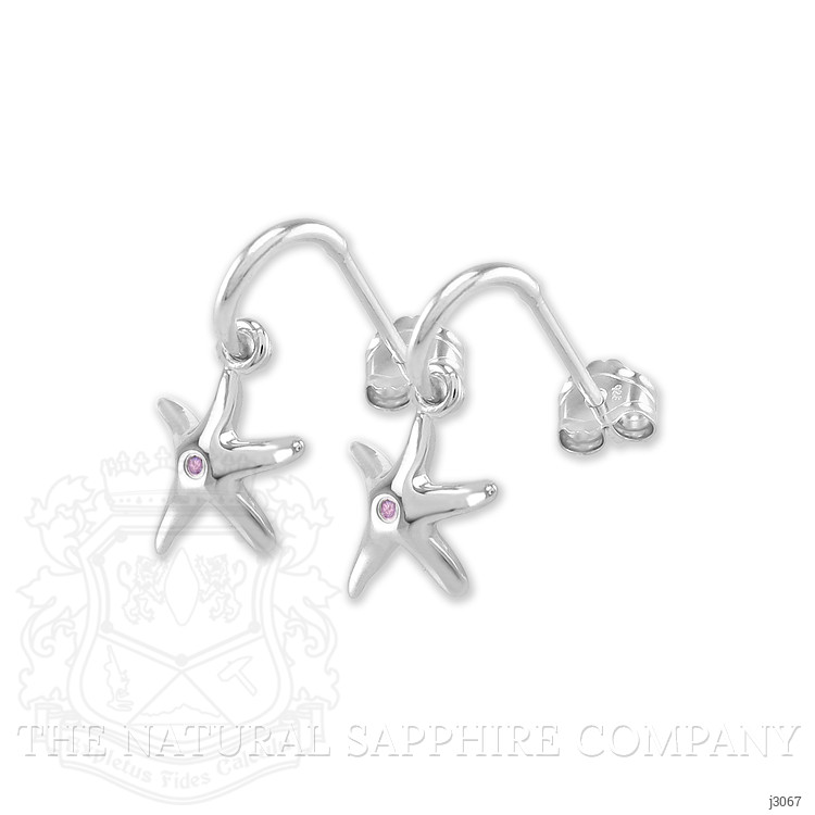 0.02 Ct.Tw. Pink Sapphire Drops Earrings, Silver