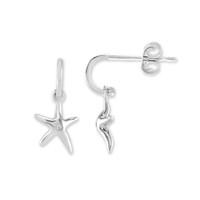 0.02 Ct.Tw. White Sapphire Drops Earrings, Silver Image