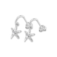 0.02 Ct.Tw. White Sapphire Drops Earrings, Silver Image