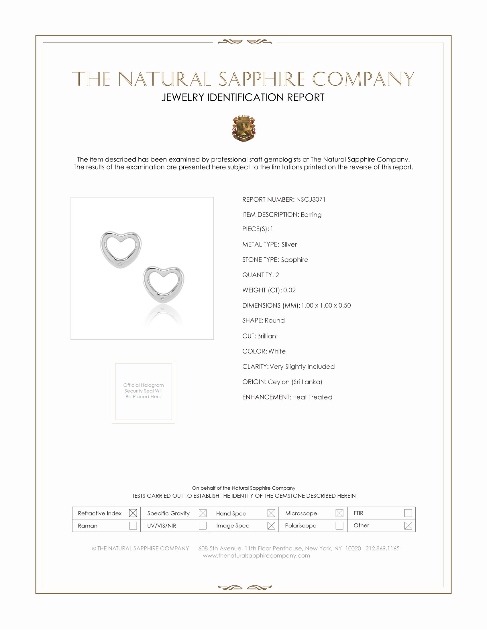 0.02 Ct.Tw. White Sapphire Studs Earrings, Silver