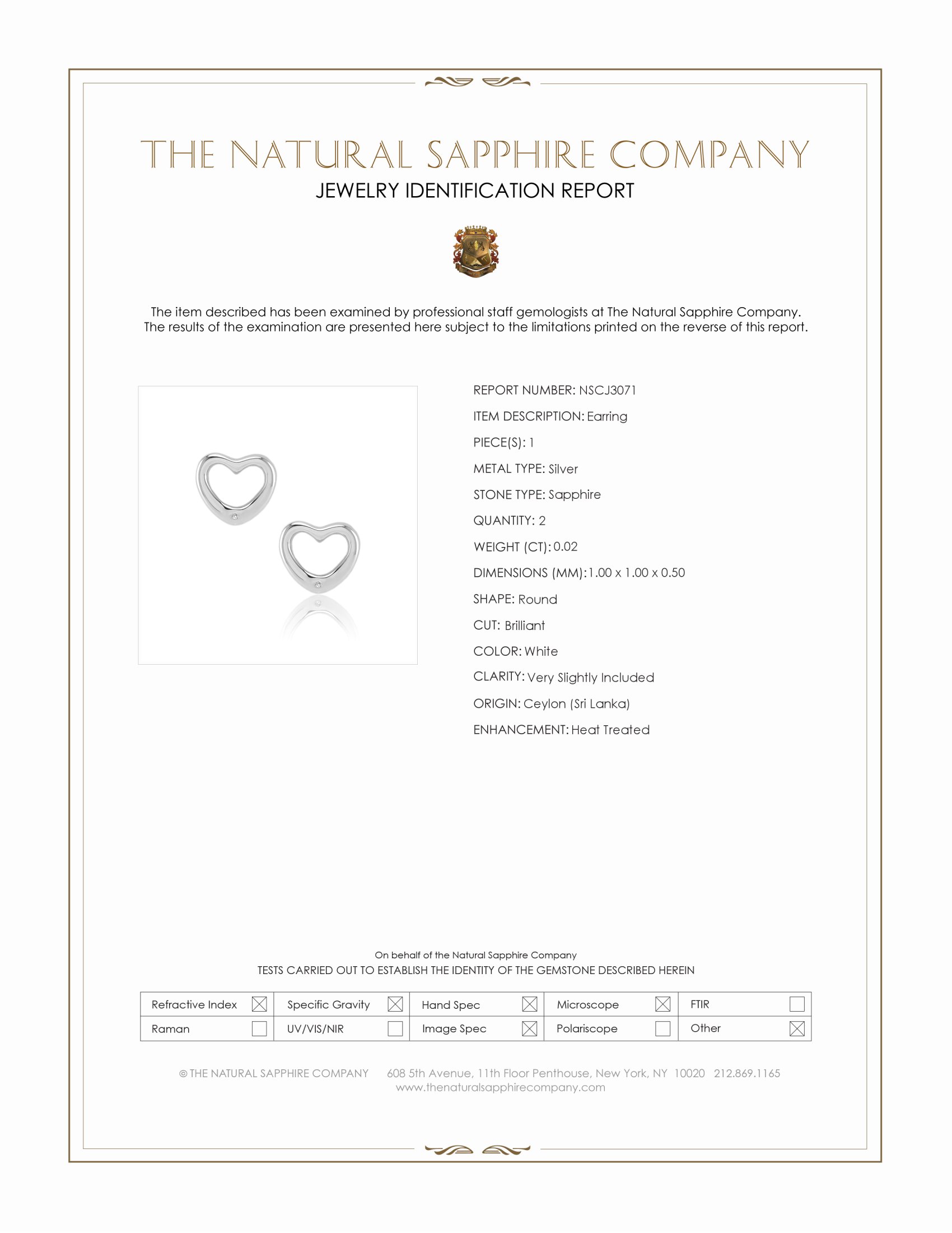 0.02 Ct.Tw. White Sapphire Studs Earrings, Silver