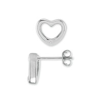 0.02&nbsp;Ct.Tw.Total Carat Weight White Sapphire Studs Earrings, Silver Image