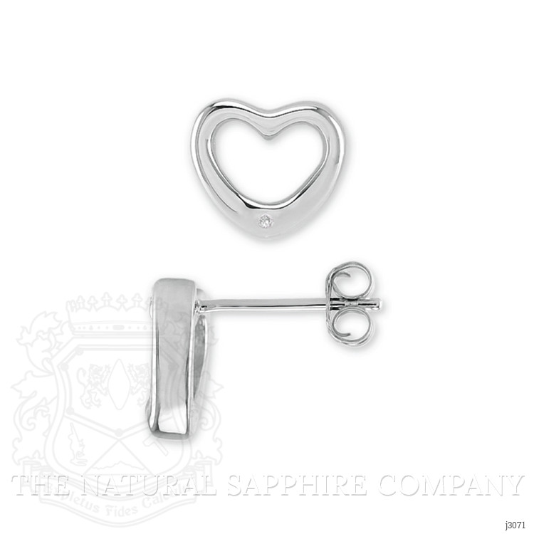 0.02 Ct.Tw. White Sapphire Studs Earrings, Silver