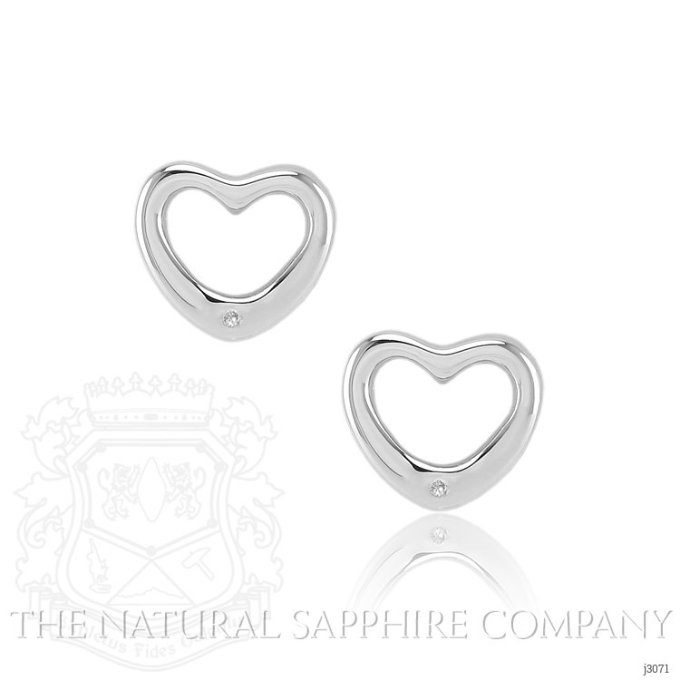 0.02 Ct.Tw. White Sapphire Studs Earrings, Silver