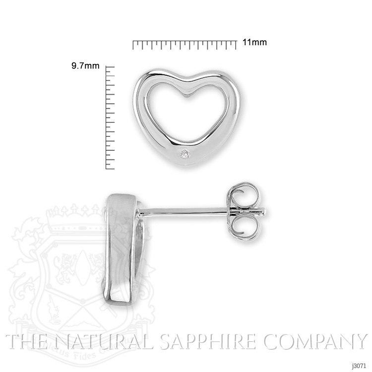 0.02 Ct.Tw. White Sapphire Studs Earrings, Silver