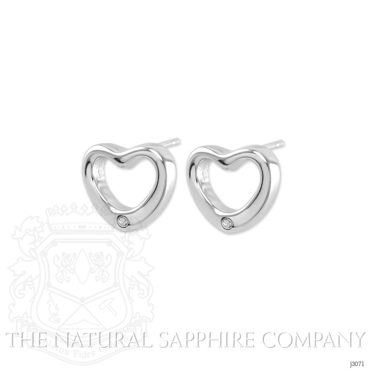 0.02 Ct.Tw. White Sapphire Studs Earrings, Silver
