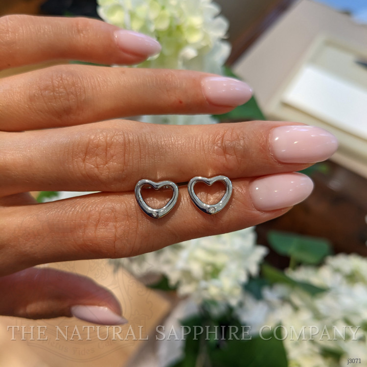 0.02 Ct.Tw. White Sapphire Studs Earrings, Silver