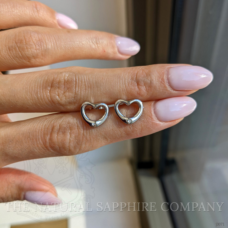 0.02 Ct.Tw. White Sapphire Studs Earrings, Silver