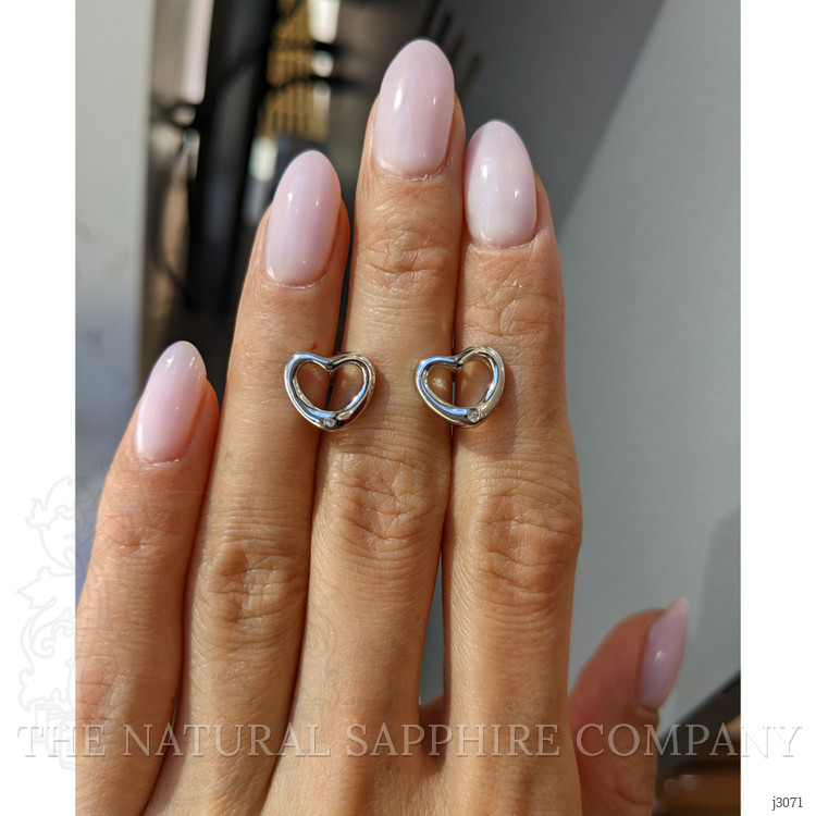 0.02 Ct.Tw. White Sapphire Studs Earrings, Silver