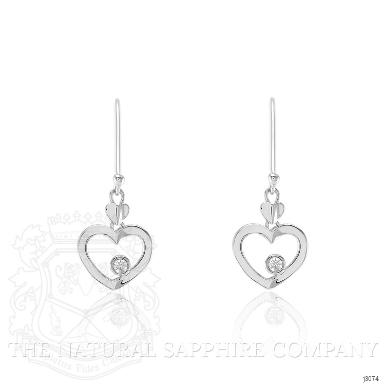 0.10 Ct.Tw. White Sapphire Drops Earrings, Silver