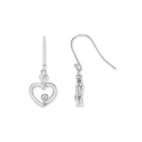 0.10 Ct.Tw. White Sapphire Drops Earrings, Silver Image