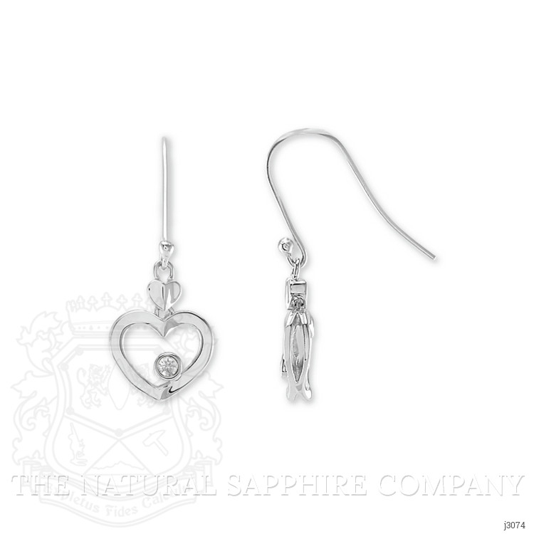 0.10 Ct.Tw. White Sapphire Drops Earrings, Silver
