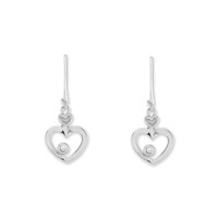 0.10 Ct.Tw. White Sapphire Drops Earrings, Silver Image