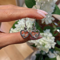 0.10&nbsp;Ct.Tw.Total Carat Weight White Sapphire Drops Earrings, Silver Life Style