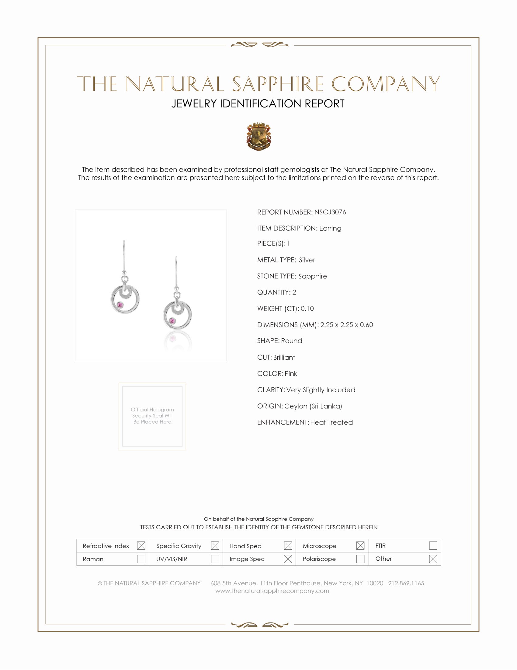 0.10 Ct.Tw. Pink Sapphire Bezel Earrings, Silver