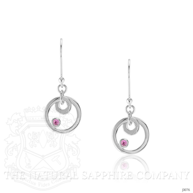 0.10 Ct.Tw. Pink Sapphire Drops Earrings, Silver