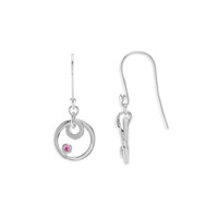 0.10 Ct.Tw. Pink Sapphire Drops Earrings, Silver Image
