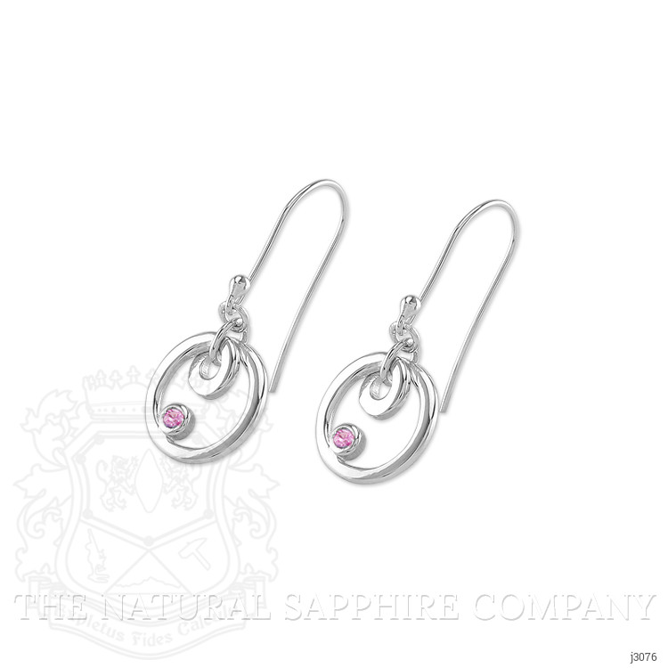 0.10 Ct.Tw. Pink Sapphire Drops Earrings, Silver