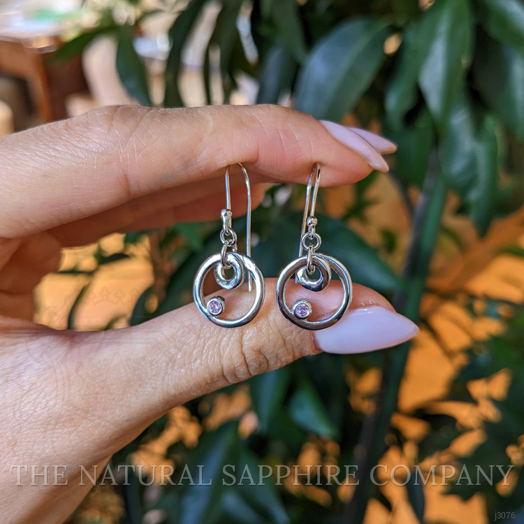 0.10 Ct.Tw. Pink Sapphire Drops Earrings, Silver