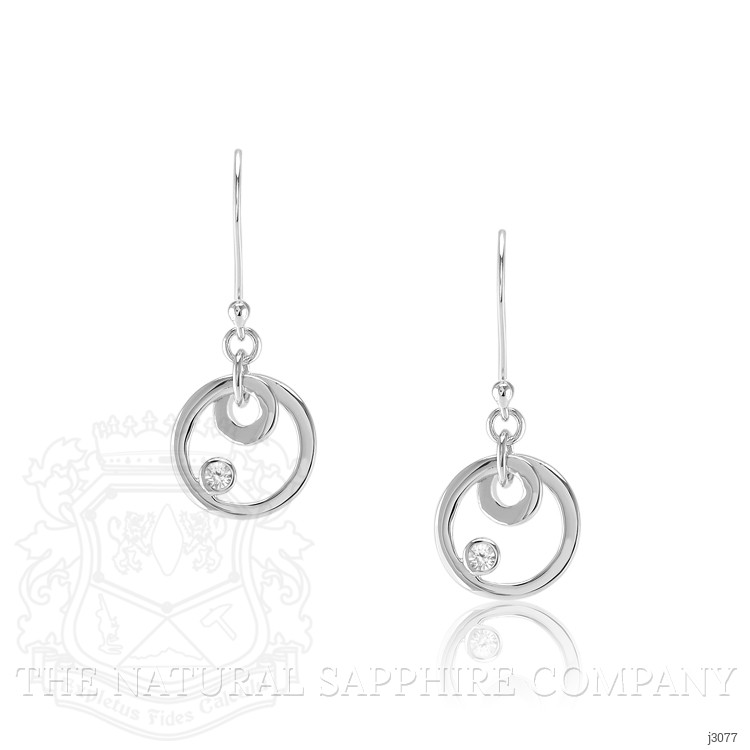 0.10 Ct.Tw. White Sapphire Drops Earrings, Silver