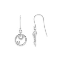 0.10 Ct.Tw. White Sapphire Drops Earrings, Silver Image