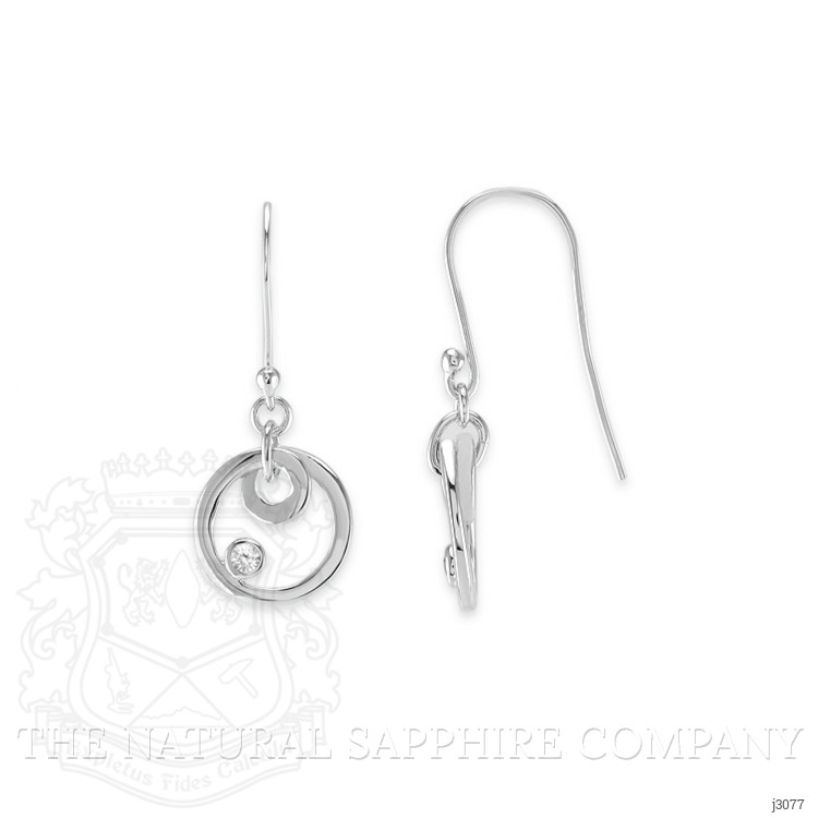 0.10 Ct.Tw. White Sapphire Drops Earrings, Silver