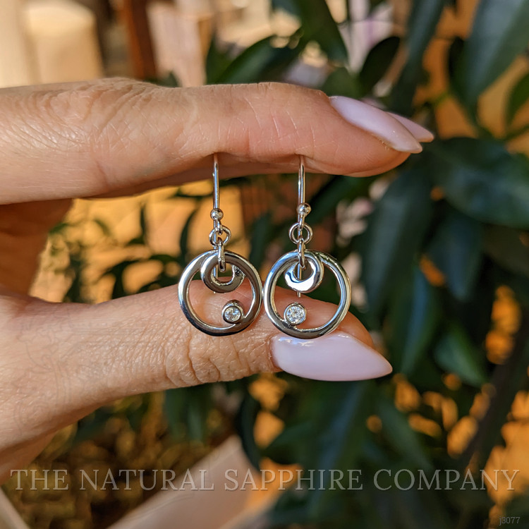 0.10 Ct.Tw. White Sapphire Bezel Earrings, Silver