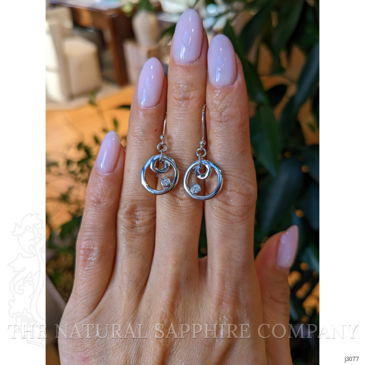 0.10 Ct.Tw. White Sapphire Bezel Earrings, Silver