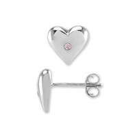 0.04&nbsp;Ct.Tw.Total Carat Weight Pink Sapphire Studs Earrings, Silver Image