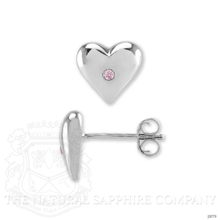 0.04 Ct.Tw. Pink Sapphire Studs Earrings, Silver