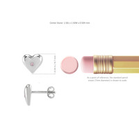 0.04&nbsp;Ct.Tw.Total Carat Weight Pink Sapphire Studs Earrings, Silver Image