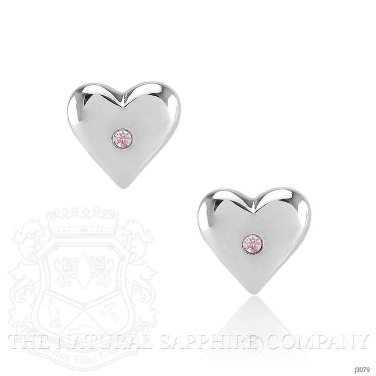 0.04 Ct.Tw. Pink Sapphire Studs Earrings, Silver