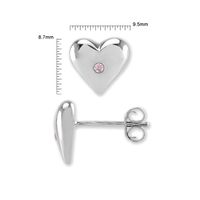 0.04 Ct.Tw. Pink Sapphire Studs Earrings, Silver Image