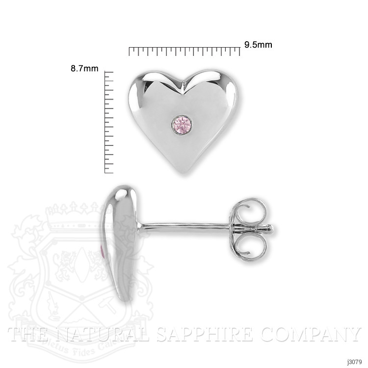 0.04 Ct.Tw. Pink Sapphire Studs Earrings, Silver