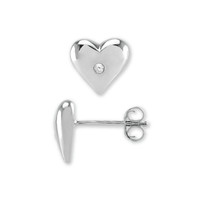 0.04&nbsp;Ct.Tw.Total Carat Weight White Sapphire Studs Earrings, Silver Image