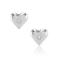 0.04 Ct.Tw. White Sapphire Studs Earrings, Silver Image