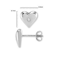 0.04 Ct.Tw. White Sapphire Studs Earrings, Silver Image