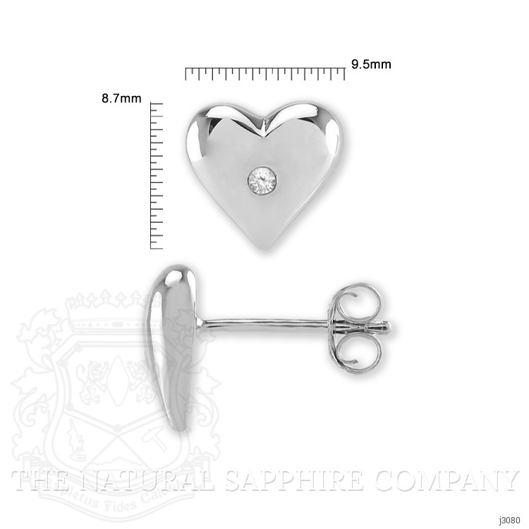 0.04 Ct.Tw. White Sapphire Studs Earrings, Silver