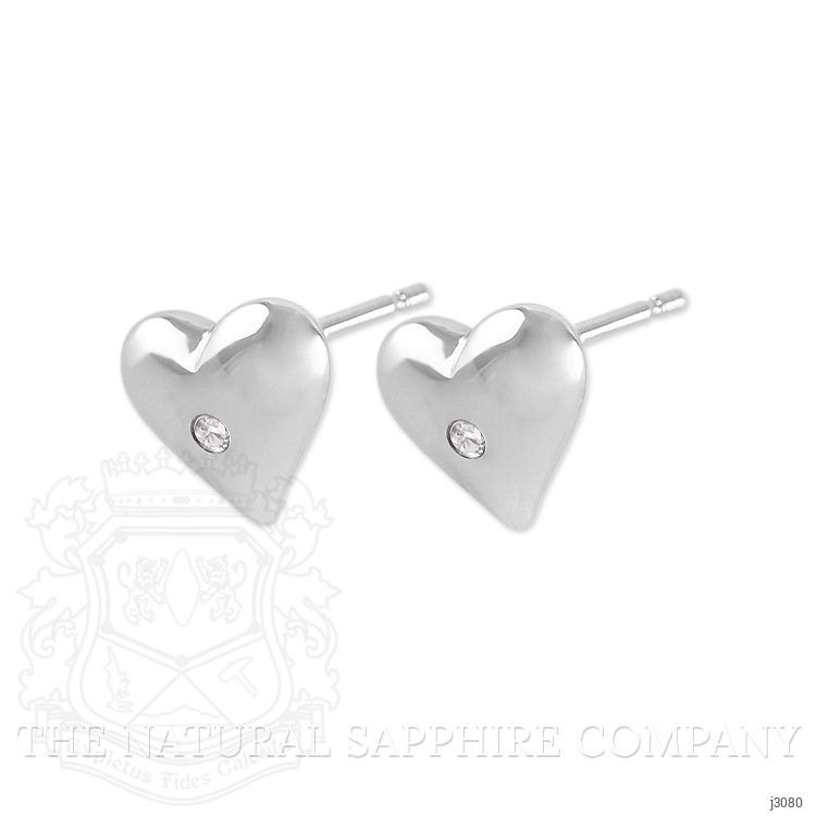 0.04 Ct.Tw. White Sapphire Studs Earrings, Silver