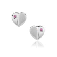 0.04 Ct.Tw. Pink Sapphire Studs Earrings, Silver Image