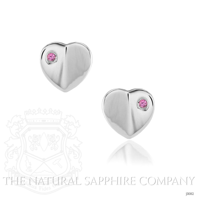 0.04 Ct.Tw. Pink Sapphire Studs Earrings, Silver