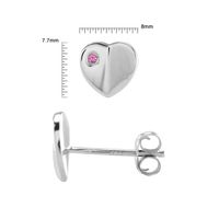 0.04 Ct.Tw. Pink Sapphire Studs Earrings, Silver Image