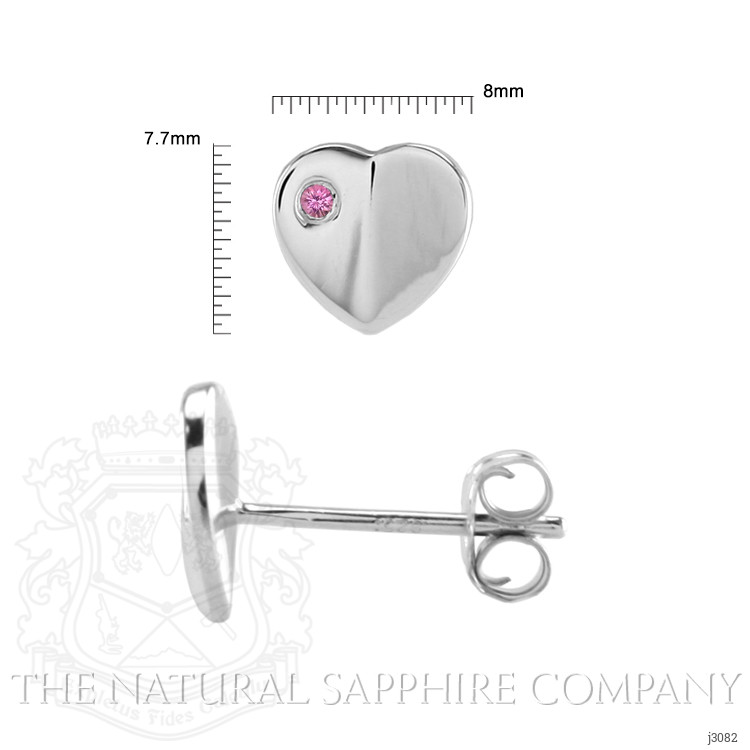 0.04 Ct.Tw. Pink Sapphire Studs Earrings, Silver