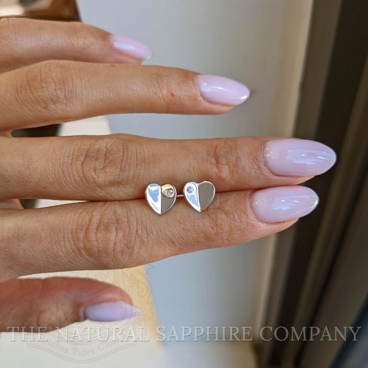 0.04 Ct.Tw. Pink Sapphire Studs Earrings, Silver