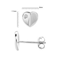 0.04 Ct.Tw. White Sapphire Studs Earrings, Silver Image