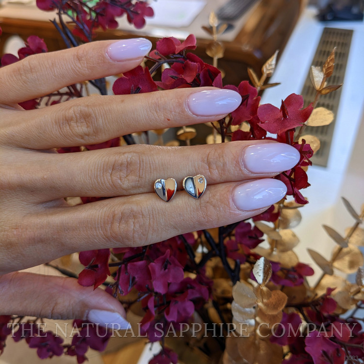 0.04 Ct.Tw. White Sapphire Studs Earrings, Silver