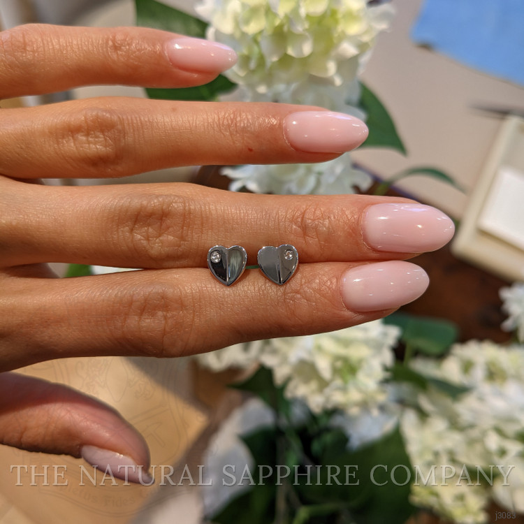 0.04 Ct.Tw. White Sapphire Studs Earrings, Silver